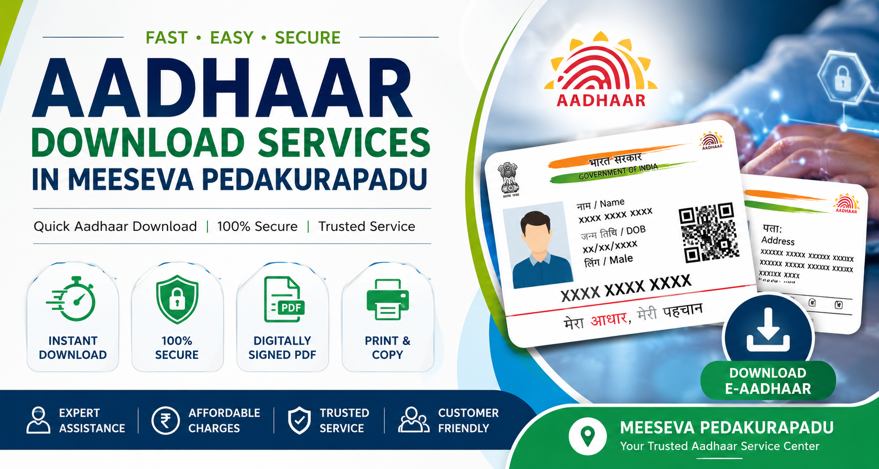  Aadhaar Download Services in Meeseva Pedakurapadu 